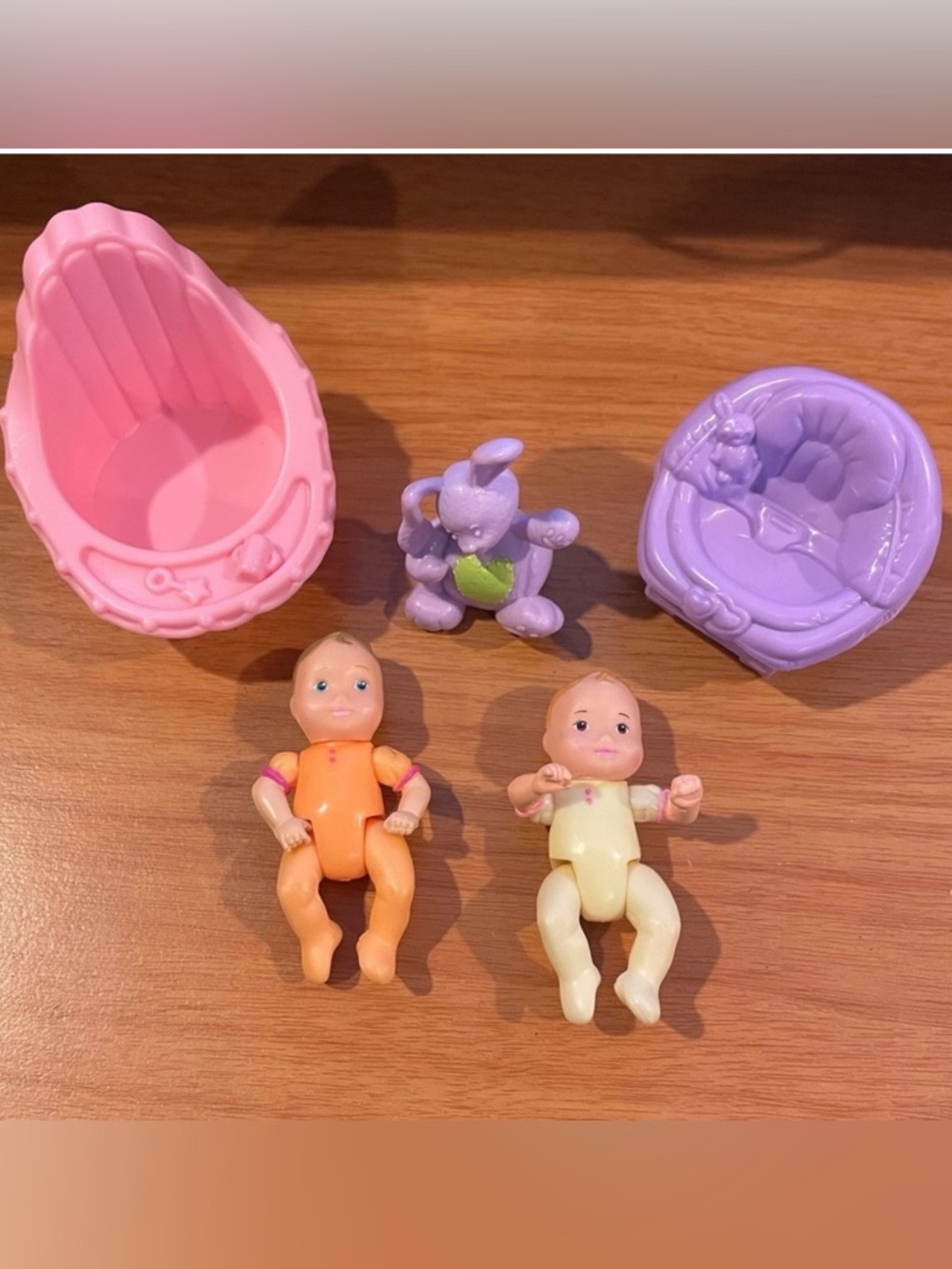 Fisher-Price Fisher Price Loving Family Blonde & Brunette Babies & Bunny & Seats